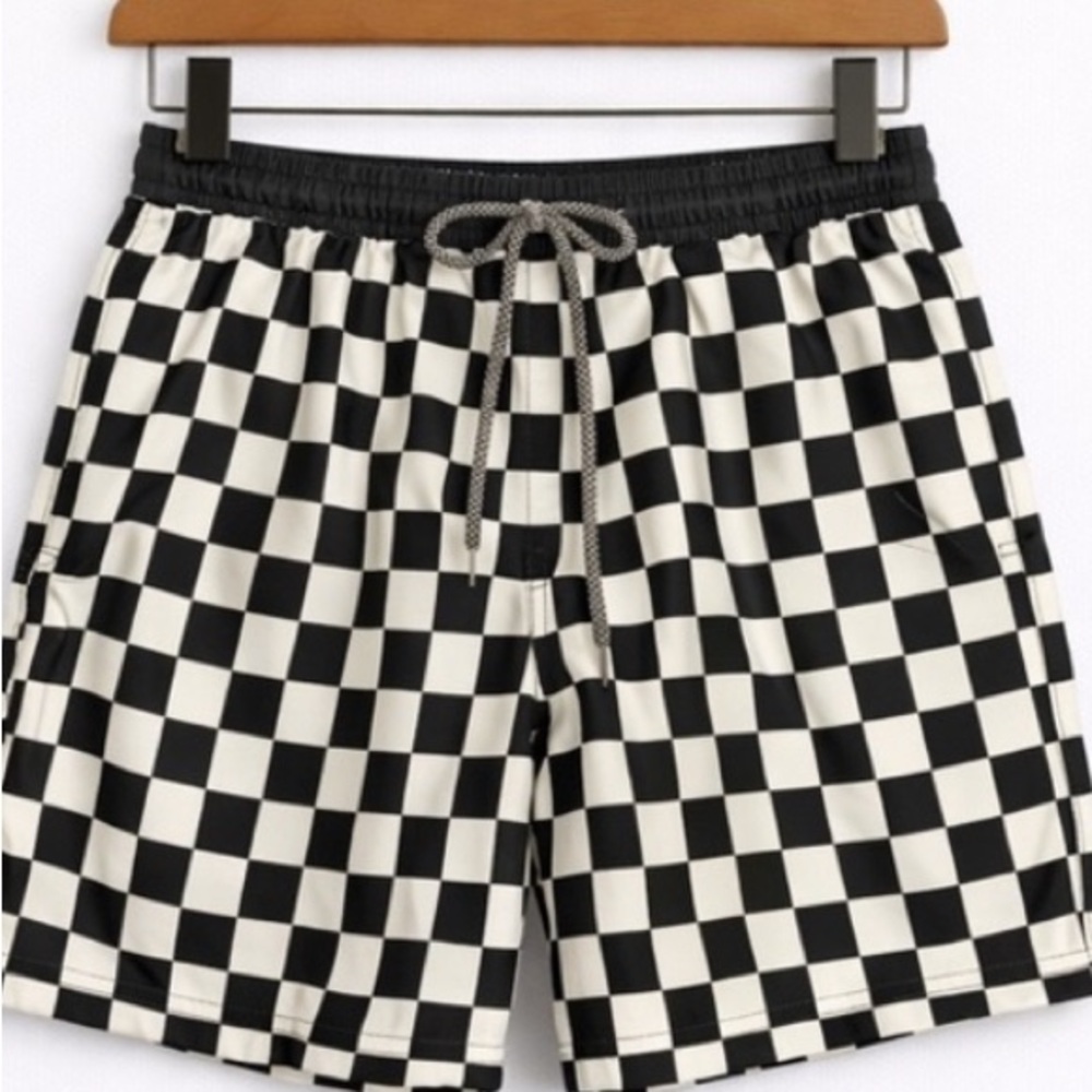 INC International Concepts Black and White Checkered Kids Shorts